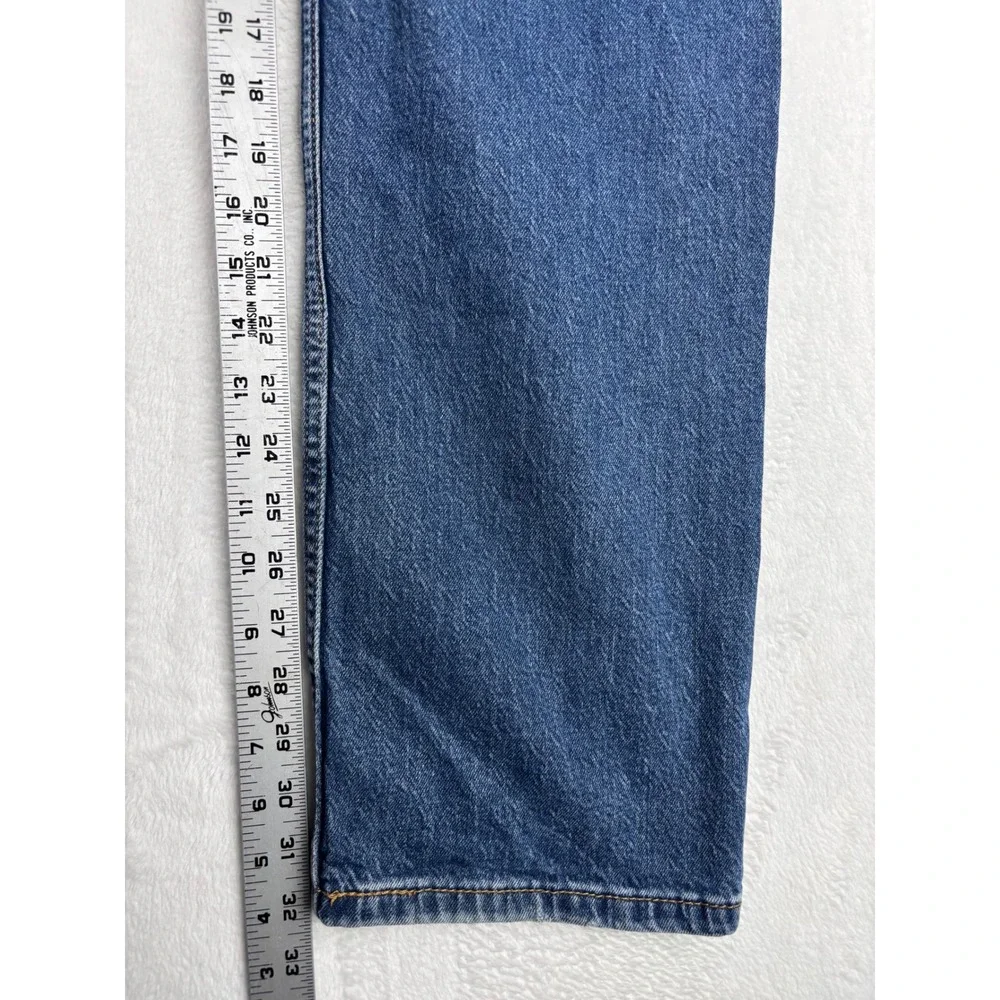 Levi's 505 Men's 36x32 Jeans Scare Crow Plaid Patchwork Grungy Deep Blue Denim